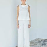 LACATON PANTALON PALAZZO BLANCO